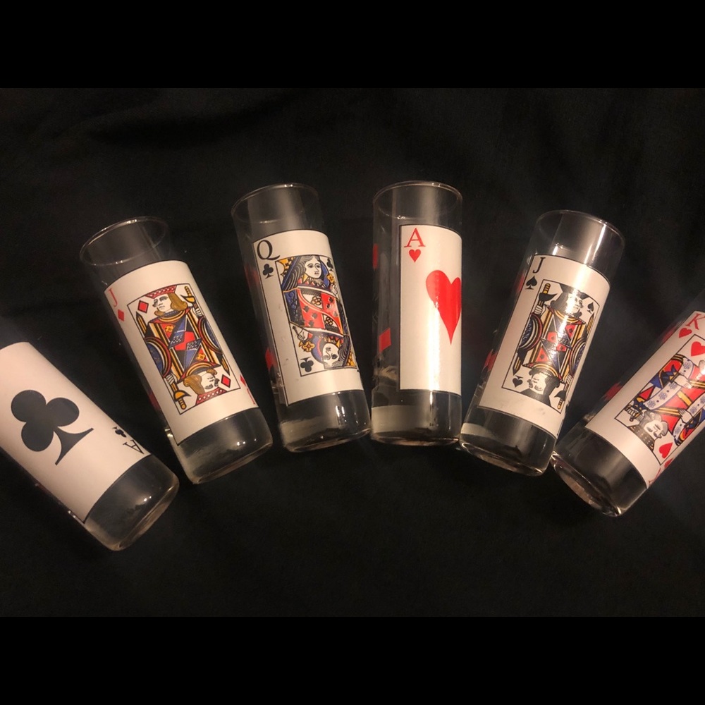 6 Black Jack Shot Glasses Bundle See Pic